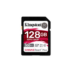 Kingston Canvas React Plus 128Go SDXC Carte mémoire UHS-II 300R/260W U3 V90 for Full HD/4K/8K - SDR2/128GB