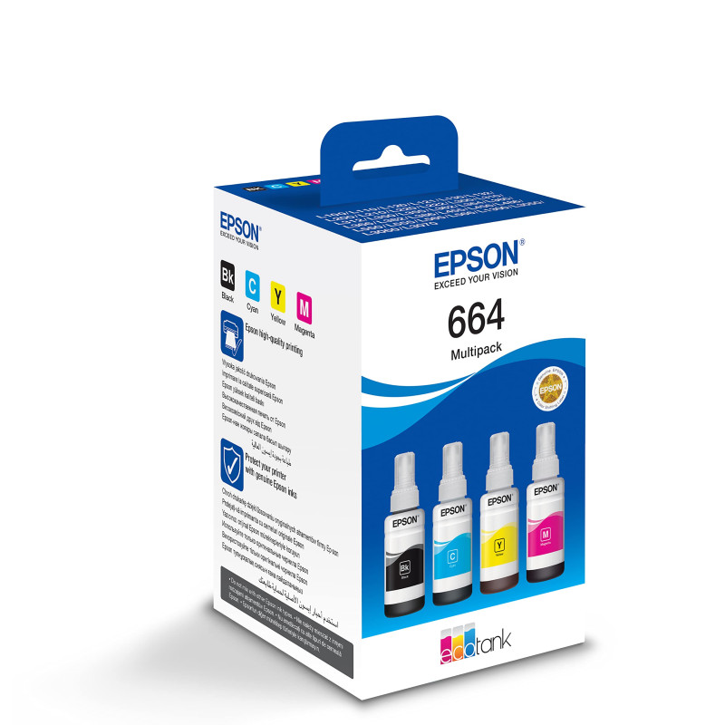 Epson Lot de 4 Cartouches d'encre compatibles Noir, Cyan, C13T66464A