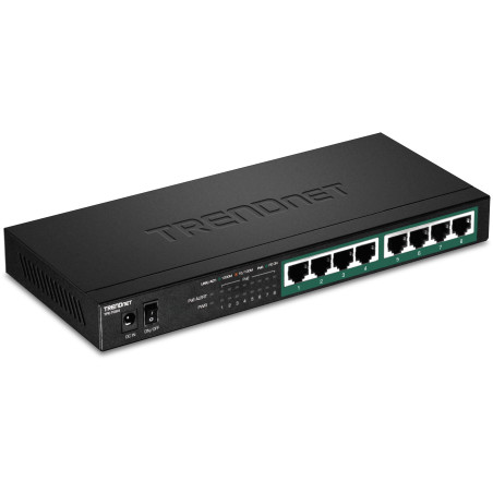TRENDnet, TPE-TG84, Commutateur Gigabit PoE+ 8 Ports, Budget d'alimentation PoE 120 W, capacité de Commutation 16 Gbit/s, QoS IE