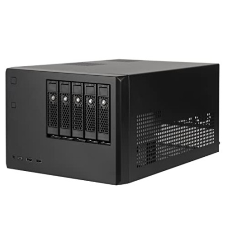 Silverstone Technology CS351, Châssis NAS Hautes Performances avec 5 Baies SAS-12G/SATA-6G échangeables à Chaud, SST-CS351 Noir