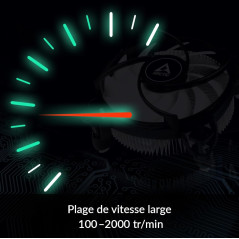 ARCTIC Alpine 17 - Ventirad, Refroidisseur de processeur, Ventilateur PWM de 92 mm, Dissipateur de de chaleur, Top Blower, Intel