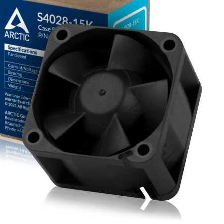 ARCTIC S4028-15K - Ventilateur de serveur 40x40x28 mm, Dual ball bearing, 1400-15000 rpm, régulé par PWM, connecteur 4 broches,