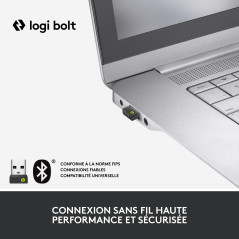 Logitech Lift for Business Gauche, Souris Ergonomique Verticale pour Main Gauche, sans Fil, Bluetooth ou Logi Bolt USB sécurisé,