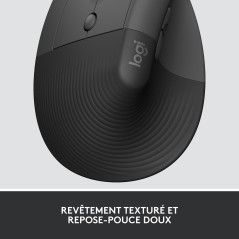 Logitech Lift for Business Gauche, Souris Ergonomique Verticale pour Main Gauche, sans Fil, Bluetooth ou Logi Bolt USB sécurisé,