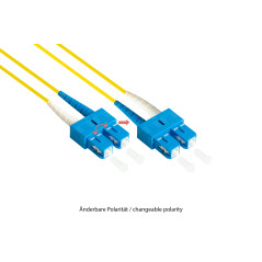 Good Connections Câble fibre optique OS2 - DUPLEX - Mâle LC vers SC - Monomode 9/125 - Polarité remplaçable - Câble fibre optiqu