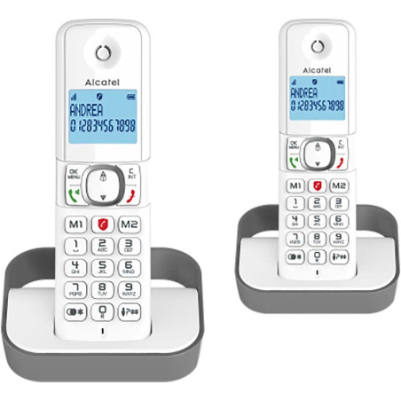 Alcatel-Lucent Téléphone sans Fil, F860, Duo, Gris