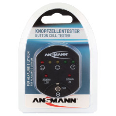 ANSMANN Testeur de piles boutons (1 pce) – Testeur piles plates alcalines 1,5V et lithium 3V – Testeur de capacité des piles de