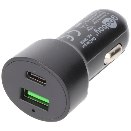 goobay KFZ USB 2P 48W USB-C PD+QC3.0 BK | 39908