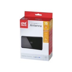 One For All – 3G/4G/5G - Bloque Les signaux – Antenne TV intérieure amplifiée – Full HD TV Ready – Filtre de Bruit Actif – Dista