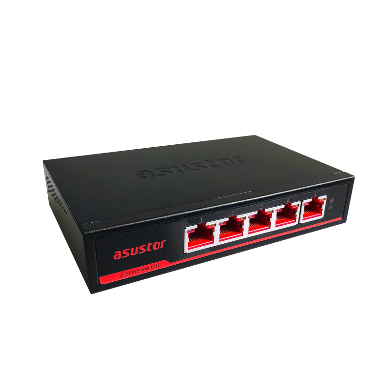 Asustor ASW205T 5 Ports 2.5G Switches Réseau, capacité de Commutation 25Gbps, sans Ventilateur, Montage Mural, Unmanaged Etherne Asustor ASW205T 5 Ports 2.5G Switches Réseau, capacité de Commutation 25Gbps, sans Ventilateur, Montage Mural, Unmanaged Etherne