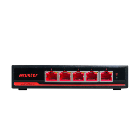 Asustor ASW205T 5 Ports 2.5G Switches Réseau, capacité de Commutation 25Gbps, sans Ventilateur, Montage Mural, Unmanaged Etherne