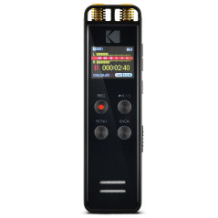Kodak VRC550 - Enregistreur Vocal Haute Intensité, Mini Dictaphone Avancé Rechargeable avec Commande Vocale, Batterie Lithium, L