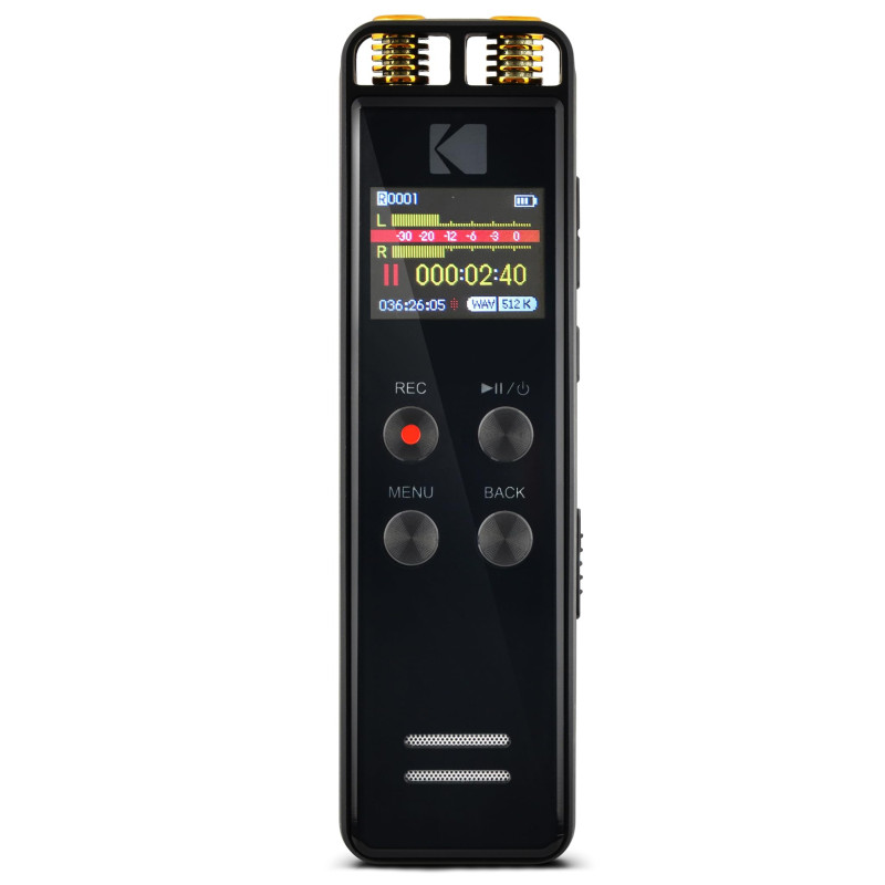 Kodak VRC550 - Enregistreur Vocal Haute Intensité, Mini Dictaphone Avancé Rechargeable avec Commande Vocale, Batterie Lithium, L Kodak VRC550 - Enregistreur Vocal Haute Intensité, Mini Dictaphone Avancé Rechargeable avec Commande Vocale, Batterie Lithium, L
