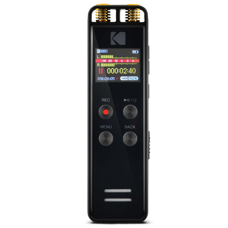 Kodak VRC550 - Enregistreur Vocal Haute Intensité, Mini Dictaphone Avancé Rechargeable avec Commande Vocale, Batterie Lithium, L