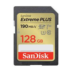 SANDISK - Cards Extreme Plus Carte mémoire SDHC 128 Go 190 Mo/s 90 Mo/s Classe UHS-I