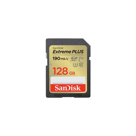 SANDISK - Cards Extreme Plus Carte mémoire SDHC 128 Go 190 Mo/s 90 Mo/s Classe UHS-I