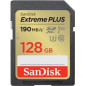 SANDISK - Cards Extreme Plus Carte mémoire SDHC 128 Go 190 Mo/s 90 Mo/s Classe UHS-I