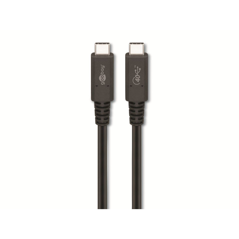 goobay 60200 Câble USB-C Gen 3x2 / 100W/20V/5A / Câble USB-C 4.0/Taux de transfert de données 40 Gbit/s/USB-C vers USB-C Câble d goobay 60200 Câble USB-C Gen 3x2 / 100W/20V/5A / Câble USB-C 4.0/Taux de transfert de données 40 Gbit/s/USB-C vers USB-C Câble d