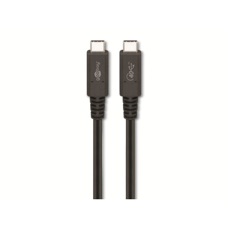 goobay 60200 Câble USB-C Gen 3x2 / 100W/20V/5A / Câble USB-C 4.0/Taux de transfert de données 40 Gbit/s/USB-C vers USB-C Câble d