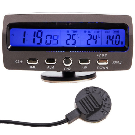 Thermomètre de la température de moniteur de l'alarme LCD/Battery de voiture