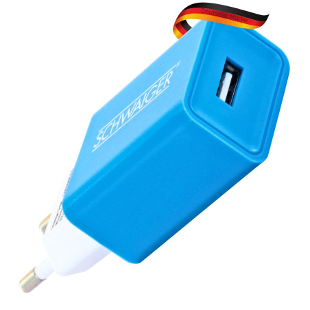 SCHWAIGER -LAD300B 511 - Chargement Facile des appareils Mobiles Via Port USB | Design Compact | pour Prise 230 V | Utilisation