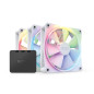 NZXT F120 Ventilateur RGB - RF-R12TF-W1 - Personnalisation avancée de l'éclairage - Refroidissement silencieux - Pack Triple (co