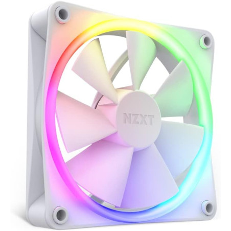 NZXT F120 Ventilateur RGB - RF-R12TF-W1 - Personnalisation avancée de l'éclairage - Refroidissement silencieux - Pack Triple (co