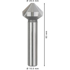 Fraise à Noyer Coniques, 20.5 Diamètre, 63 Longueur Totale