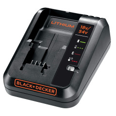 BLACK+DECKER BDC2A-QW Chargeur pour batterie lithium-ion 18 V/54 V, Noir