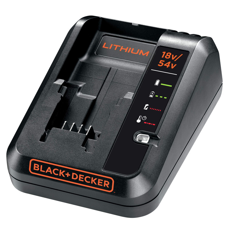 BLACK+DECKER BDC2A-QW Chargeur pour batterie lithium-ion 18 V/54 V, Noir BLACK+DECKER BDC2A-QW Chargeur pour batterie lithium-ion 18 V/54 V, Noir