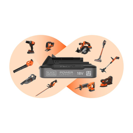 BLACK+DECKER BDC2A-QW Chargeur pour batterie lithium-ion 18 V/54 V, Noir