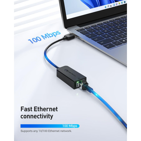 Cable Matters Câble USB 2.0 vers Ethernet noir USB 2.0