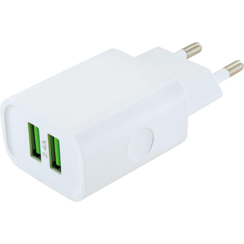 Schwaiger Adaptateur de Charge 230 V - 2 Ports USB 2,4 A - Blanc Schwaiger Adaptateur de Charge 230 V - 2 Ports USB 2,4 A - Blanc