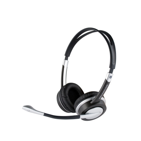 APM Micro Casque 2 oreillettes + contrôle volume Noir/Argent