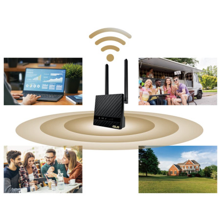 ASUS 4G-N16 - Box 4G - Modem-routeur Wi-FI LTE Simple Bande N 300 Mbps avec 2 antennes extérieures Amovibles + 1 Port Filaire Et