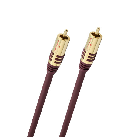 Oehlbach NF Sub, câble de subwoofer Cinch, câble Audio 2m, OFC, Rond, Bordeaux