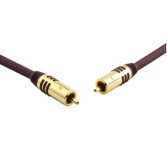 Oehlbach NF Sub, câble de subwoofer Cinch, câble Audio 2m, OFC, Rond, Bordeaux