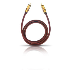 Oehlbach NF Sub, câble de subwoofer Cinch, câble Audio 2m, OFC, Rond, Bordeaux