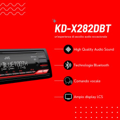 JVC autoradio USB, Bluetooth, Dab+, KD-282 DBT KD-X282DBT, Noir