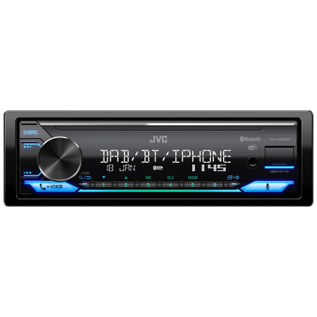 JVC autoradio USB, iPod, Bluetooth, Dab+, KD-X482DBT Noir