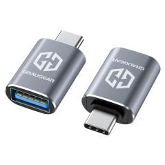 GRAUGEAR Pack de 2 Adaptateurs USB vers USB-C, Transfert de Données Rapide 10 Gbps, Double Face Type-C, Compatibilité Étendue, U