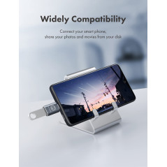 GRAUGEAR Pack de 2 Adaptateurs USB vers USB-C, Transfert de Données Rapide 10 Gbps, Double Face Type-C, Compatibilité Étendue, U