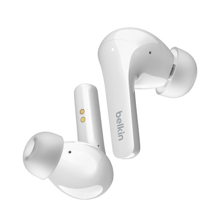 Belkin Écouteurs Bluetooth True Wireless SOUNDFORM Flow avec suppression du bruit de fond (Bluetooth,IPX5 résistance à l’eau, 31