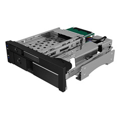 ICY BOX IB-173SSK Cadre Amovible pour disques durs 2,5" et 1 Disque Dur 3,5" (SATA/SAS) en Baie de 5,25" Sata III (6 Gbit/s) pou