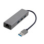 Gembird Adaptateur réseau Gigabit USB AM avec hub USB 3.0 à 3 Ports et Chargeur Rapide GaN 67W