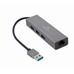 Gembird Adaptateur réseau Gigabit USB AM avec hub USB 3.0 à 3 Ports et Chargeur Rapide GaN 67W
