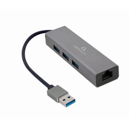 Gembird Adaptateur réseau Gigabit USB AM avec hub USB 3.0 à 3 Ports et Chargeur Rapide GaN 67W