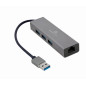 Gembird Adaptateur réseau Gigabit USB AM avec hub USB 3.0 à 3 Ports et Chargeur Rapide GaN 67W