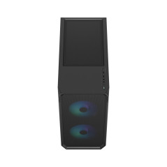 Fractal Design Focus 2 RGB Black - Tempered Glass Clear Tint - Mesh Front – Two 140 mm RGB Aspect Fans Included - ATX Gaming Cas