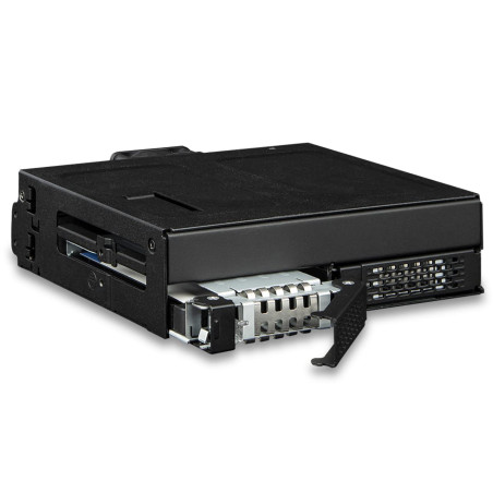 ICY Dock ToughArmor MB105VP-B Lot de 2 boîtiers U.2 / U.3 NVMe PCIe 4.0 64 Gbps SSD (jusqu'à 15 mm) vers 1 boîtier SlimSAS 8i (S